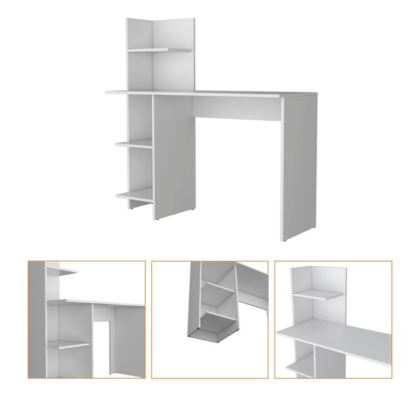 Homeroots 47" White Computer Desk 553551 - main