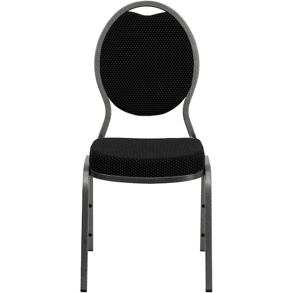 Flash Furniture Hercules Banquet Chair, Black Back, 17-1/2 in W 21" L 37-3/4" H, Fixed, Fabric Seat FD-C04-SILVERVEIN-S076-GG - main