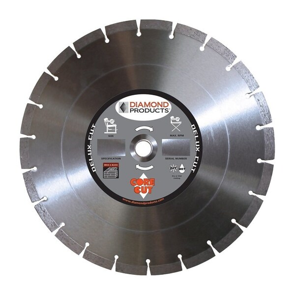Diamond Products Ltd Diamond Products Circular Saw Blade, 14 In Dia, 1 In Arbor, Diamond Cutting Edge 70499 - main