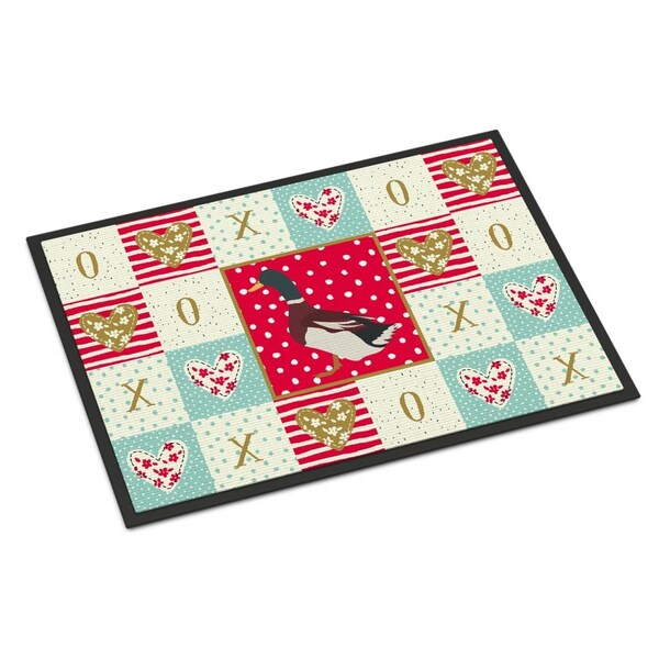 Carolines Treasures 18 x 27 in. Rouen Duck Love Indoor or Outdoor Mat CK5283MAT - main