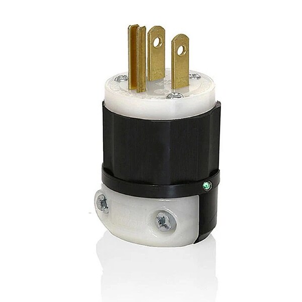 Leviton Straight Blade Plug, 6-20P, 20 A, 250V AC, 2 Pole, Screw Terminals, Grounded 5466-PLC - main