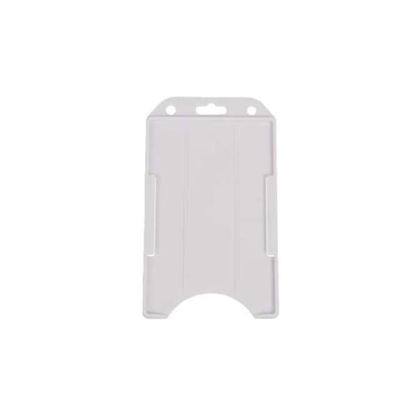 Brady BADGE HOLDER, WHITE, VERTICAL, SEMI-RIGID, CARD HOLDER W/SLOT AND CHAIN, W/4TH SIDE RAIL 1840-8168 - main