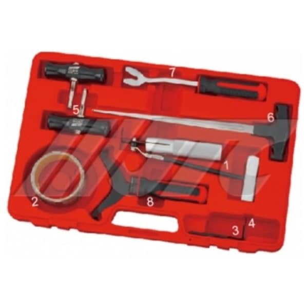 Jtc Auto Tools 9-Piece Windshield Removal Kit, Glass Rubber Knife, Stainless Steel Wire, Blades & Handles 2527 - main