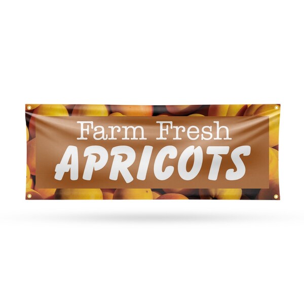Signmission Farm Fresh Apricots, 18 Inch x 48 Inch, Vinyl Banner B-30573 - main