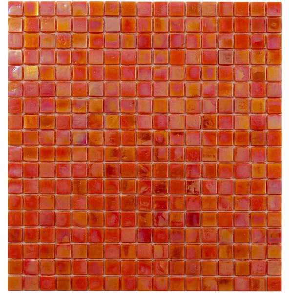 Apollo Tile Skosh 11.6 in. x 11.6 in. Glossy Fire Orange Glass Mosaic Wall and Floor Tile 18.69 sqft/case, 20PK APLNB88OR806A - main