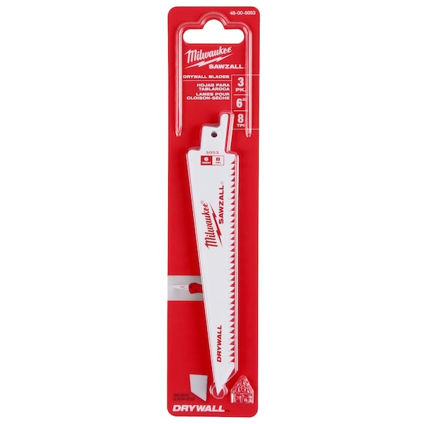 Milwaukee Tool Reciprocating Saw Blade, 6 in x 8 TPI 48-00-5053 - main