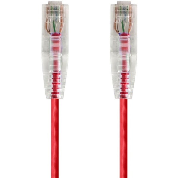 Monoprice Slim Cat6 Utp Network Cable, 0.5 ft.Red 14785 - main