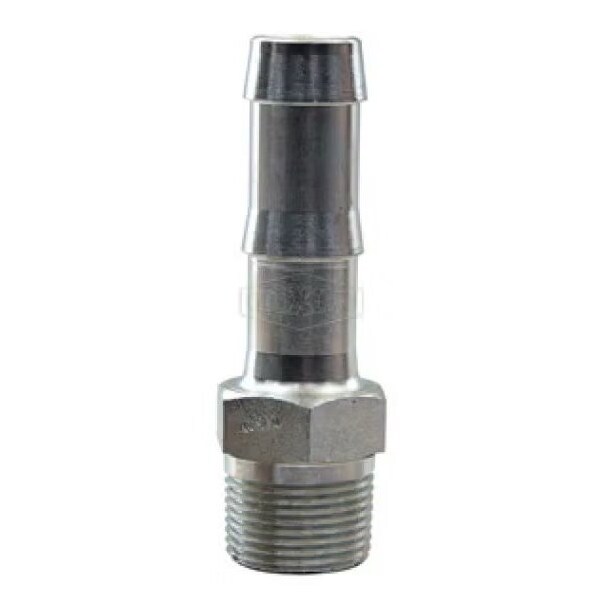 Dixon King Hex Nipple, 1/2-14 x 3/4 in Nominal, MNPT x Hose, Steel, Plated, Domestic KHN642 - main