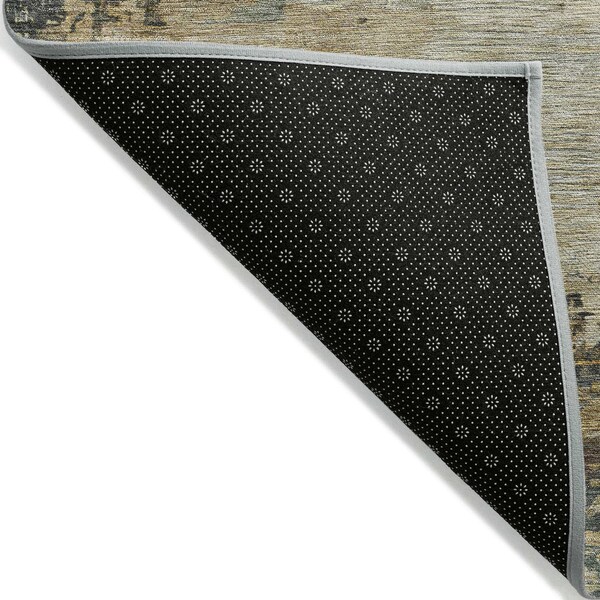 Homeroots 3' X 5' Gray Beige And Khaki Abstract Washable Indoor Outdoor Area Rug 630735 - main
