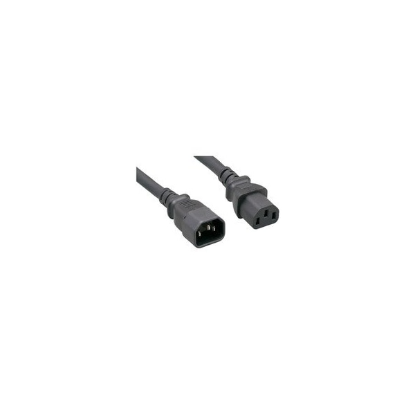 Cable Wholesale Computer / Monitor Power Extension Cord, Black, C13 to C14, 14AWG, 15 Amp, 8 foot 10W2-02208 - main