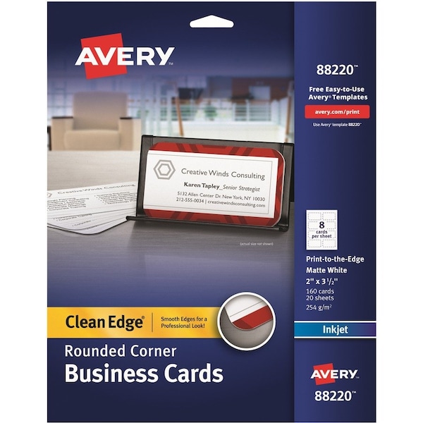 Avery Clean Edge Rounded Corner Busines, PK160 88220 - main