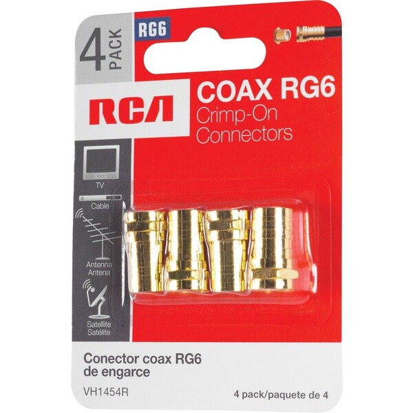 Audiovox RCA Antenna Connector - 4 - F Connector Antenna - Nickel Plated VH1454R - main