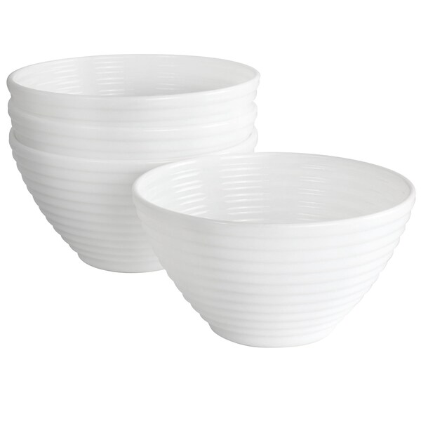 Gibson Ultra Patio 4 Piece Tempered Opal Glass Dessert Bowl Set in White 135276.04 - main