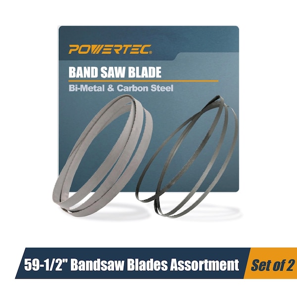 Powertec 59-1/2" Carbon Steel & Bi metal Band Saw Blades, WEN 3959, Craftsman, Ryobi, Delta 9" Bandsaw 13701 - main