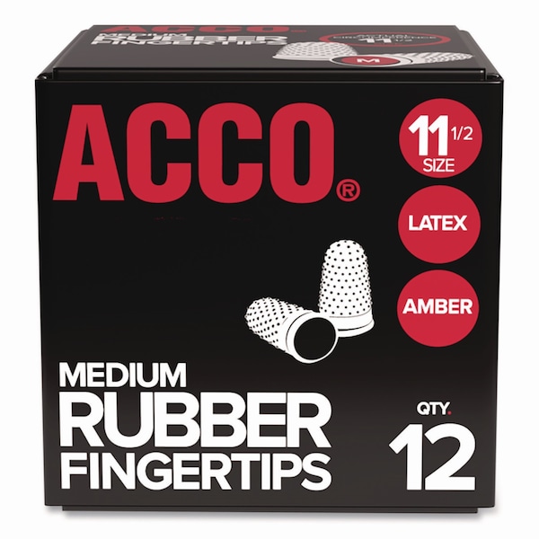 Swingline Rubber Fingertip, 11.5, M, Amber, PK12, Rubber, Amber, 11 1/2 (Medium), 12 PK ACC54035 - main