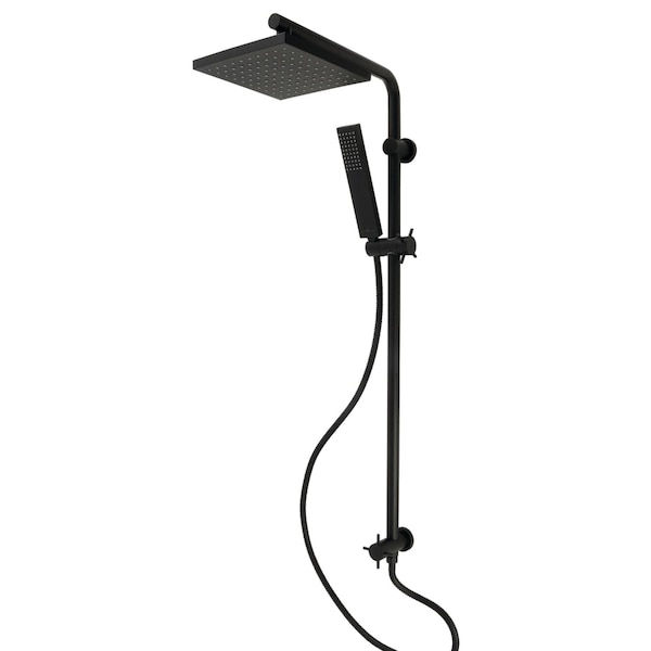 Kingston Brass Wall Mount Rain Drop Shower System with Hand Shower, Matte Black KSG2620D - main