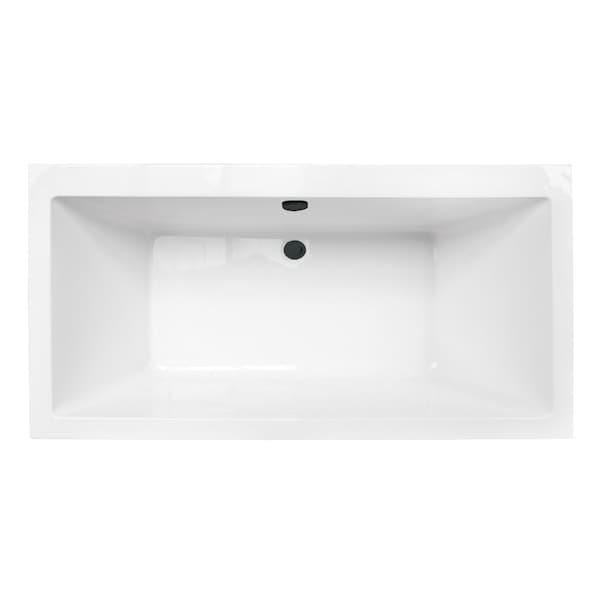 Kingston Brass 66-Inch Acrylic Rectangular Double Ended Freestanding Tub with Overflow/Drain Assembly VTSQ663422M0 - main