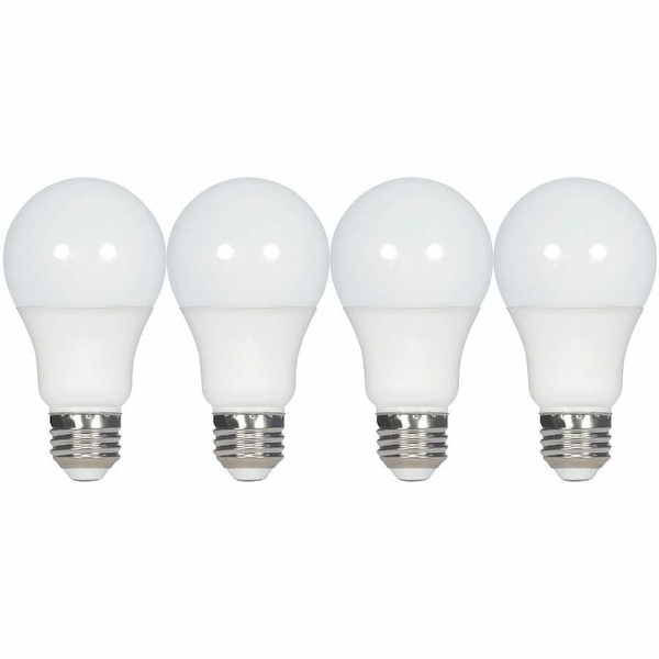 Satco 9.5W A19 LED Frosted 27K E26 Base 220 Degree Beam 120V Non-Dim 4PK S39596 - main
