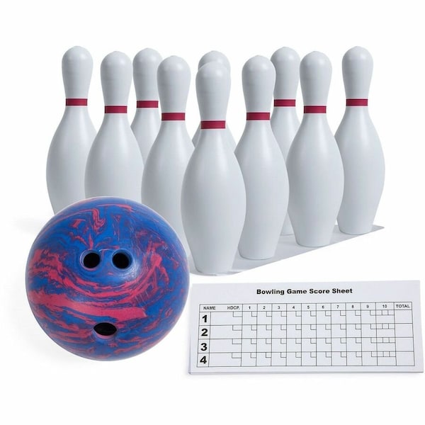 Champion Sports Plastic Bowling Ball & Pin Set BPSET - main