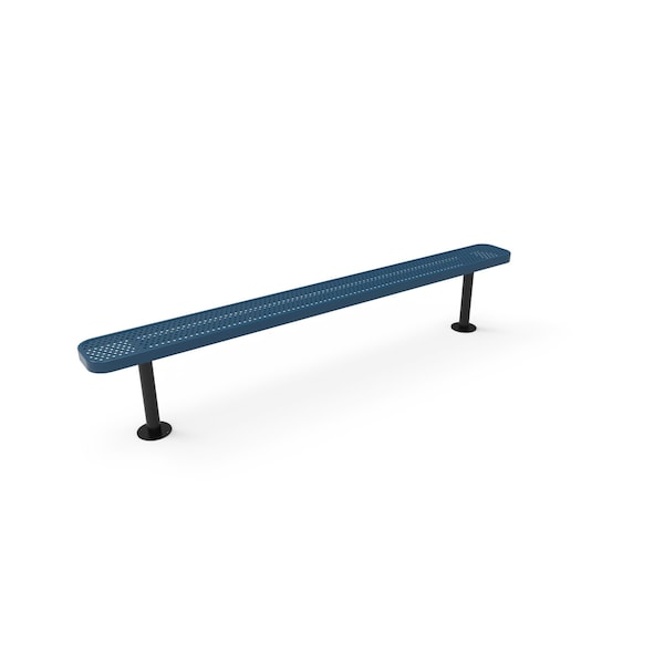 Mytcoat 8ft Outdoor Bench without Back, Surface Mount, Light Blue, Punched Steel, Textured Coating 804350 - main