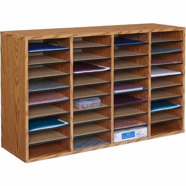 Safco Literature Org, Wood, Adjustable, 36, Oak 9424MO - main