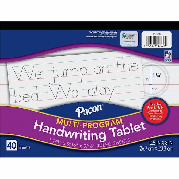 Pacon MultiProgram Handwriting Tablet, White PAC2478 - main