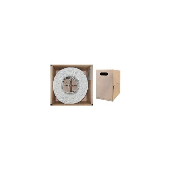 Cable Wholesale Bulk Cat6 White Ethernet Cable, Solid, UTP (Unshielded Twisted Pair), Pullbox, 500 foot 10X8-091TF - main