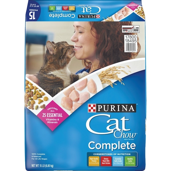 Purina Cat Chow Complete Balance 15 Lb. Kibble Blend All Ages Dry Cat Food 178864 - main