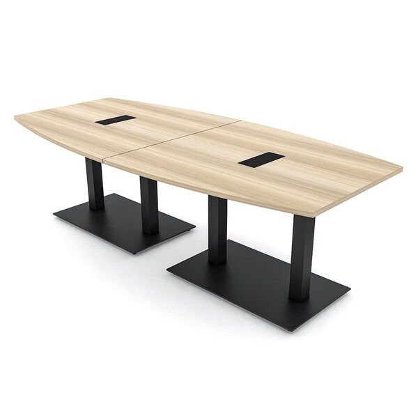 Skutchi Designs Boat Conference Table With Power Unit, 48 in W, 96 in L, Brown HAR-BOT-48x96-DOU.BK-K525-NA - main