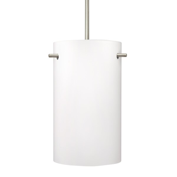 Besa Lighting Besa Tamburo 5 Pendant, Opal Matte, Satin Nickel Finish, 1x 100W MAX E26 Base 1JT-400507-SN - main
