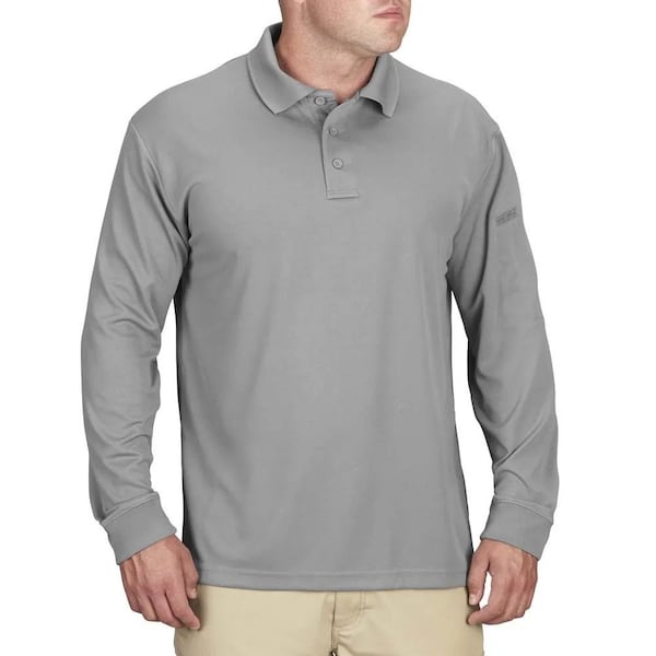 Propper Men's Uniform Polo, 100% Polyester Pique, 3 Button, Grey, L F5356 - main