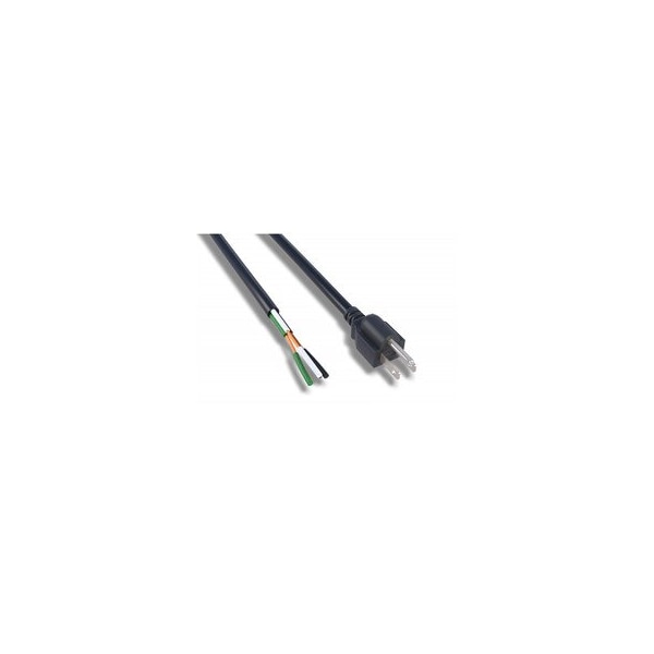 Cable Wholesale NEMA 5-15P to Standard ROJ Power Cord, Black, 18/3 (18AWG 3 Conductor) SJT, 10 Amp / 300 Volt, 10W1-10206 - main