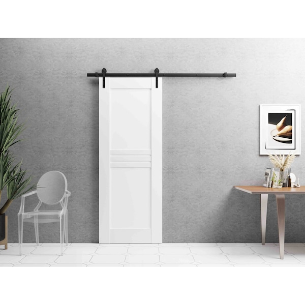 Vdomdoors Barn Interior Door, 18" x 80", White MELA7444BD-B-WS-18 - main