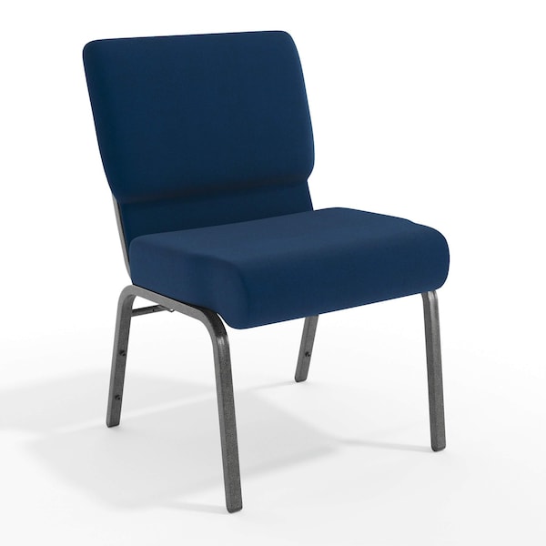 Flash Furniture Hercules Church Chair, Blue Back, 21-1/4 in W 25" L 33" H, Fabric Seat FD-CH0221-4-SV-NB24-GG - main