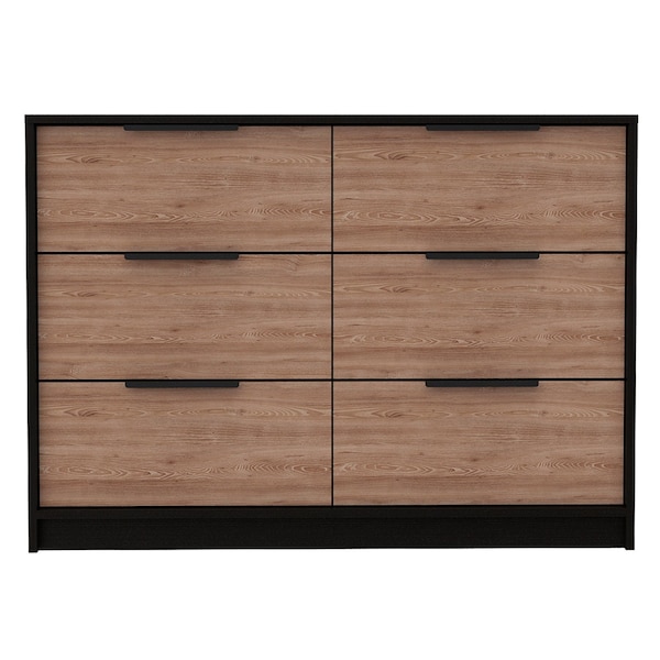 Homeroots 42" Brown and Black Four Drawer Dresser 403752 - main