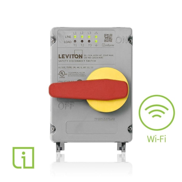 Leviton Disconnect Switch, Nonfusible, 3PST, Three Phase, NEMA 12, 13, 3R, 4, 4X, 6, 6P, Indoor/Outdoor LDS30-AXC - main