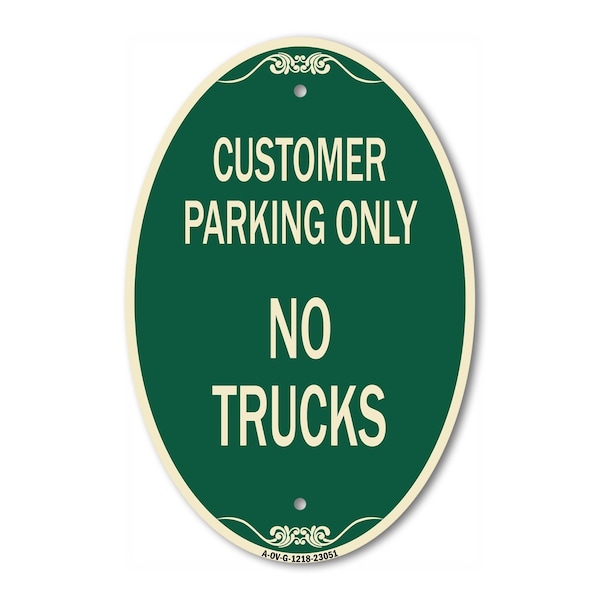 Signmission Reserved Parking Sign Customer Parking Only N, 12 In X 18 In Architectural, Heavy Gauge Aluminum A-OV-G-1218-23051 - main