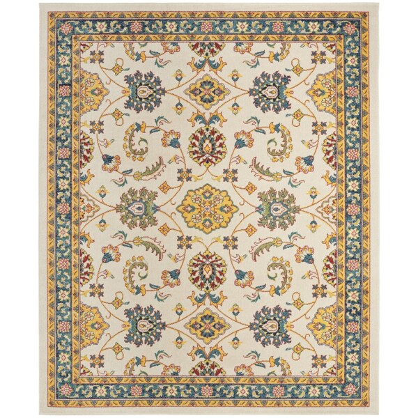 Homeroots 6' X 9' Ivory And Gold Floral Indoor Outdoor Area Rug 572898 - main