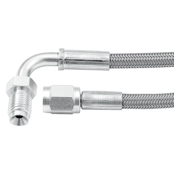 Allstar Performance 36 x 0.37-24 in. Inverted Flare Male -3 AN No. 3 90 deg Straight Braided Brake Line ALL46332-36 - main