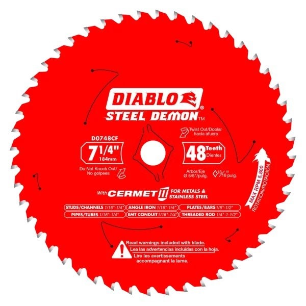 Diablo Circular Saw Blade, Cermet, Dia 7.25 in D0748CFA - main