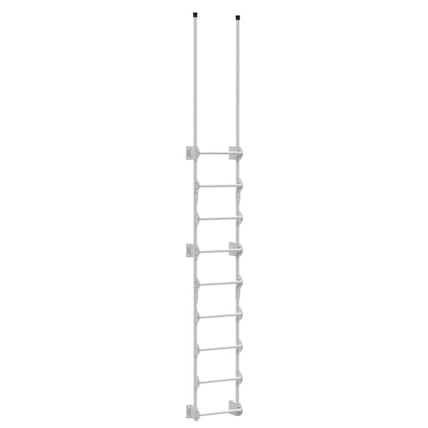 Vestil Steel Walk Through Dock Ladder 9 Step 300 Lb. Capacity White DKL-9-WT - main