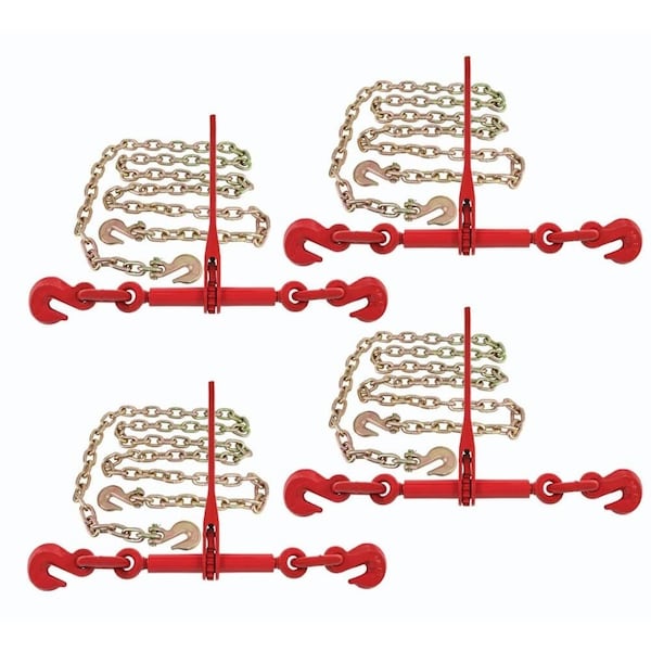 Mytee Products G70 Chain & Binder Kit - 4 1/2in - 5/8in Ratchet Load Binder, 41/2in x 16ft Chain, 4PK 1216CHRBx4 - main