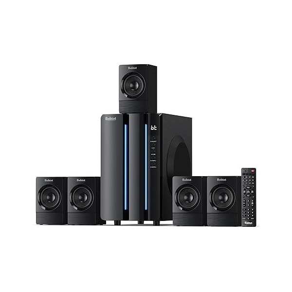 Bobtot Home Theater System, 800W, 6.5in Subwoofer 5.1/2.1 Wired Stereo Speakers, HDMI ARC Optical AUX 803758 - main