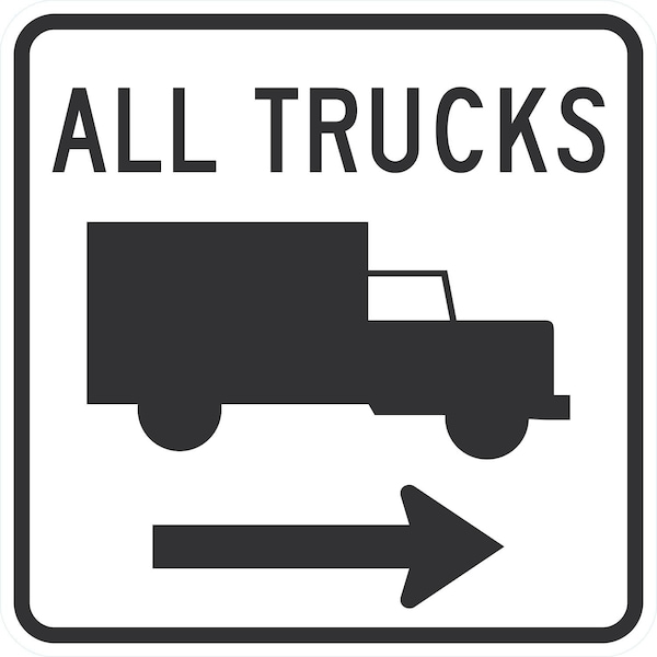 Lyle All Trucks (with Truck Symbol & Right Arrow), 24x24, Diamond Grade, White G-13500-DG_24x24 - main