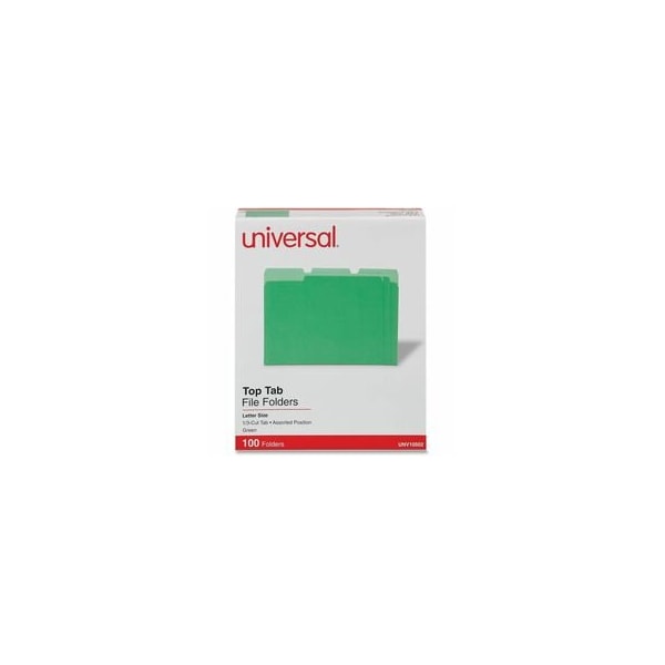 Universal File Folders 9-1/2" x 11-3/4", Light Green, 100PK UNV10502 - main