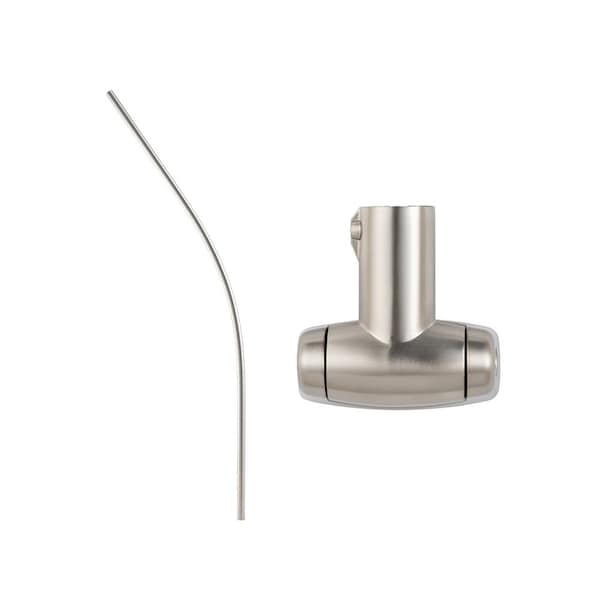 Geo 5' Curved Shower Rod with Flange Satin Nickel Finish GBA-SRC5F-SN - main