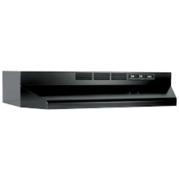 Broan-Nutone 41000 Series Range Hood, 2 Fan, Ductless Vent, 30 in W, 17-1/2 in D, 6 in H, Black 413023 - main
