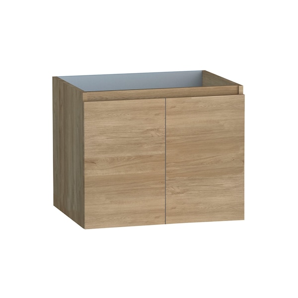 Homeroots 24" Oak Wood Freestanding Bathroom Vanity With White Sink And Two Drawers 627414 - main