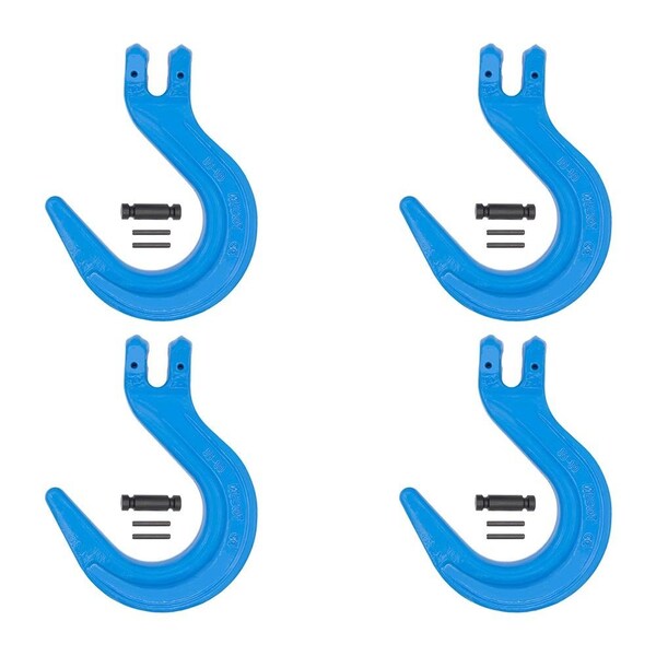 Mytee Products 5/8 in Grade100 Clevis Foundry Hook - WLL 8800 LBS Blue Clevis Hook for Towing, 4PK FH58-G100x4 - main
