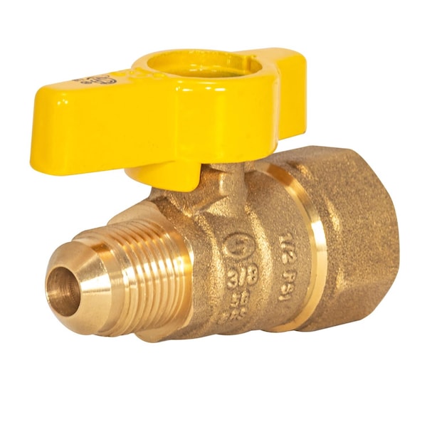 Brasscraft Eastman 3/8 in. Flare X 1/2 in. FIP Brass Gas Valve 60001B - main